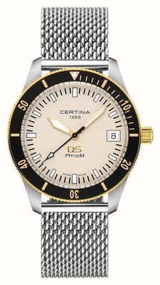 Certina DS PH100M Gent (40.5mm) Ivory Dial / Steel Mesh Bracelet C0444102103000