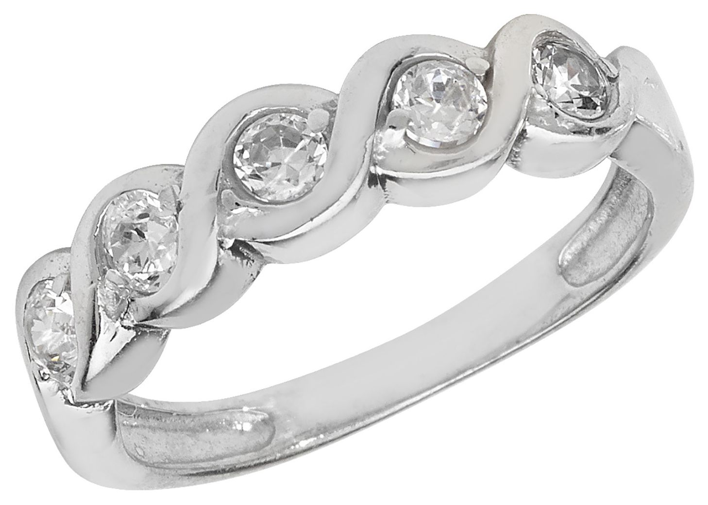 James Moore TH G7422/K Sterling Silver Ladies CZ Ring(Size K Jewellery