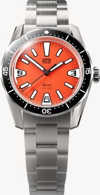 HTD Aquatìc SpaceBoy Automatic Skindiver (39mm) Aranciata Orange Dial / 323 Stainless Steel Bracelet Watch AQUATIC-SPACEBOY-ORANGE