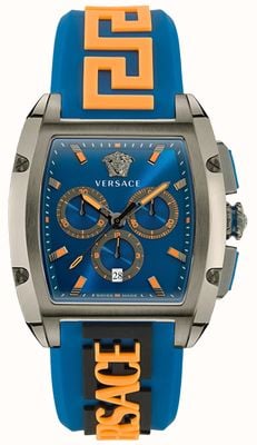 Versace Versace Dominus (42mm) Blue Dial / Blue and Orange Rubber Strap VE6H00323