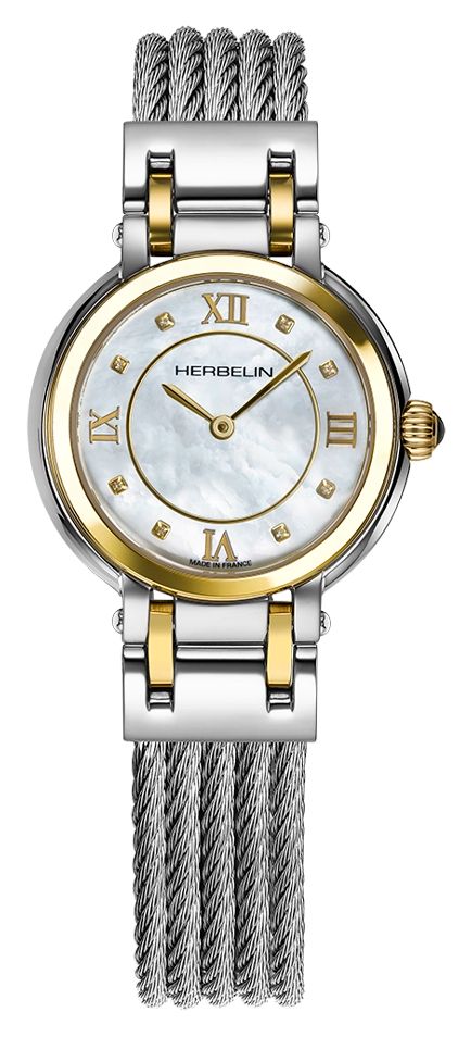 Herbelin 17430BCT59 Galet Quartz (28mm) Mother-of-Pearl Dial Watch