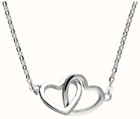 Sterling Silver Interlinked Heart Necklace H6943/S
