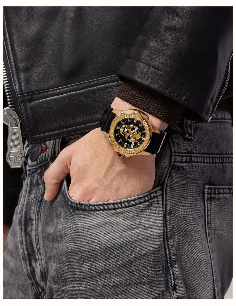 Philipp Plein THE $KULL High-Conic Black Dial / Black Strap PWAAA0221 ...