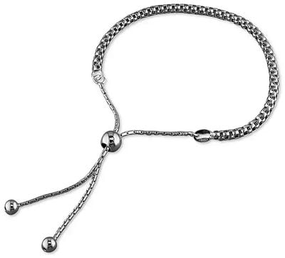 Sterling Silver Bracelet With Popcorn Slide Adjuster H1288/S