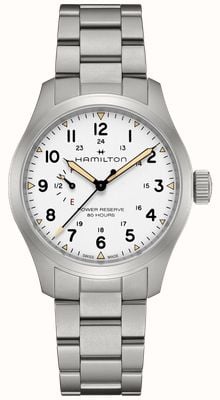 Hamilton Khaki Field Power Reserve Mechanical (40mm) White Dial / Stainless Steel Bracelet H69509110