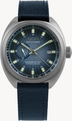 Out Of Order Torpedine Abyss Automatic (42mm) Sunburnt Blue Guilloché Dial / Blue Leather Strap Watch OOO.001-31.BL.GU
