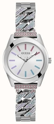 Guess Women's Serena (32mm) Silver Dial / Rainbow Crystal Stainless Steel Bracelet GW0546L4