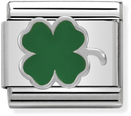 Nomination Classic Green Clover Sterling Silver & Steel Enamel Charm 330202/12