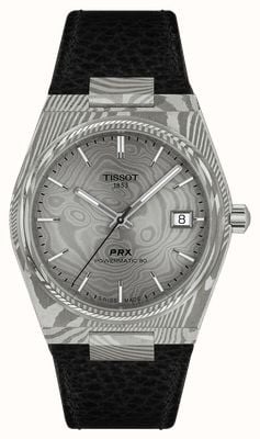 Tissot PRX Powermatic 80 - Damascus Steel Edition (38mm) Damascus Dial / Black Leather Strap T1378079608100