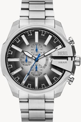 Diesel Mega Chief Slim Chronograph (49mm) Grey Gradient Dial / Stainless Steel Bracelet DZ4686