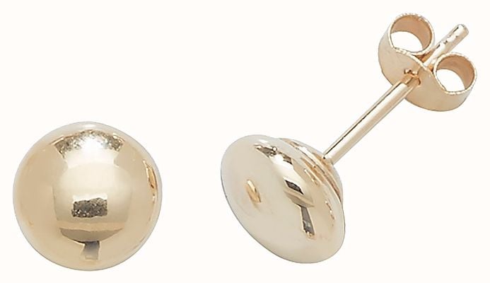 James Moore TH 9k Yellow Gold Button Stud Earrings 5 mm ES406