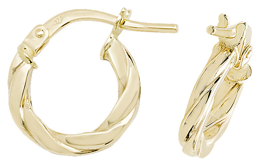 Treasure House ER1041-08 9ct Yellow Gold 08mm Hoop Earrings Jewellery