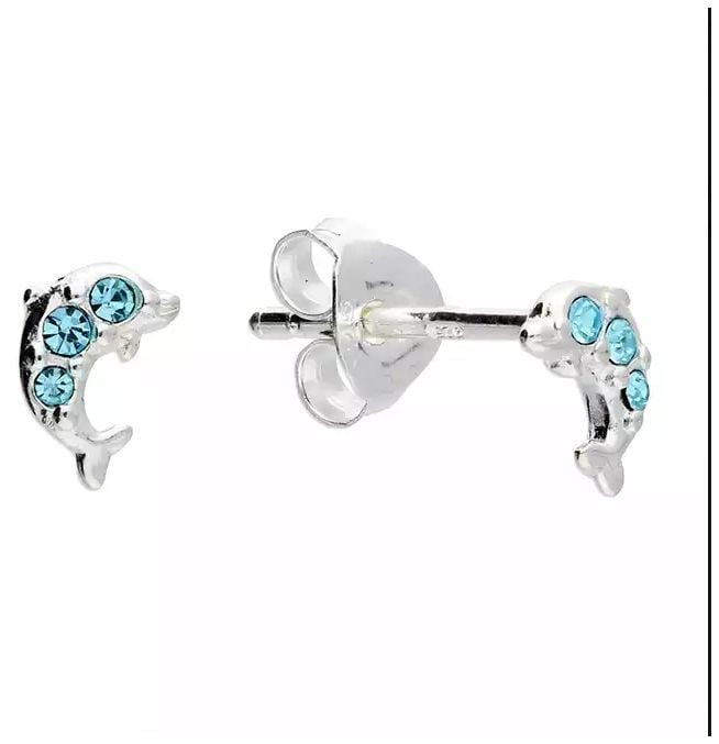 CME Leicester Limited H4223 Silver 3 Blue Crystals Set Jewellery