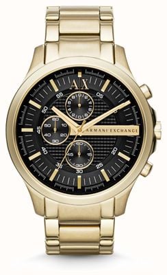 Armani Exchange Men's | Black Chronograph Dial | Gold Stainless Steel Bracelet AX2137