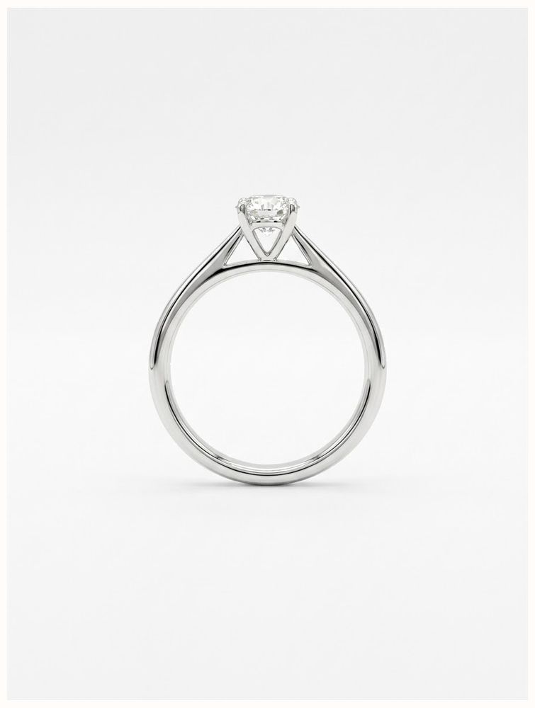 0.46ct Round Brilliant Natural Diamond Platinum Solitaire Ring J37822 - alternate view 3