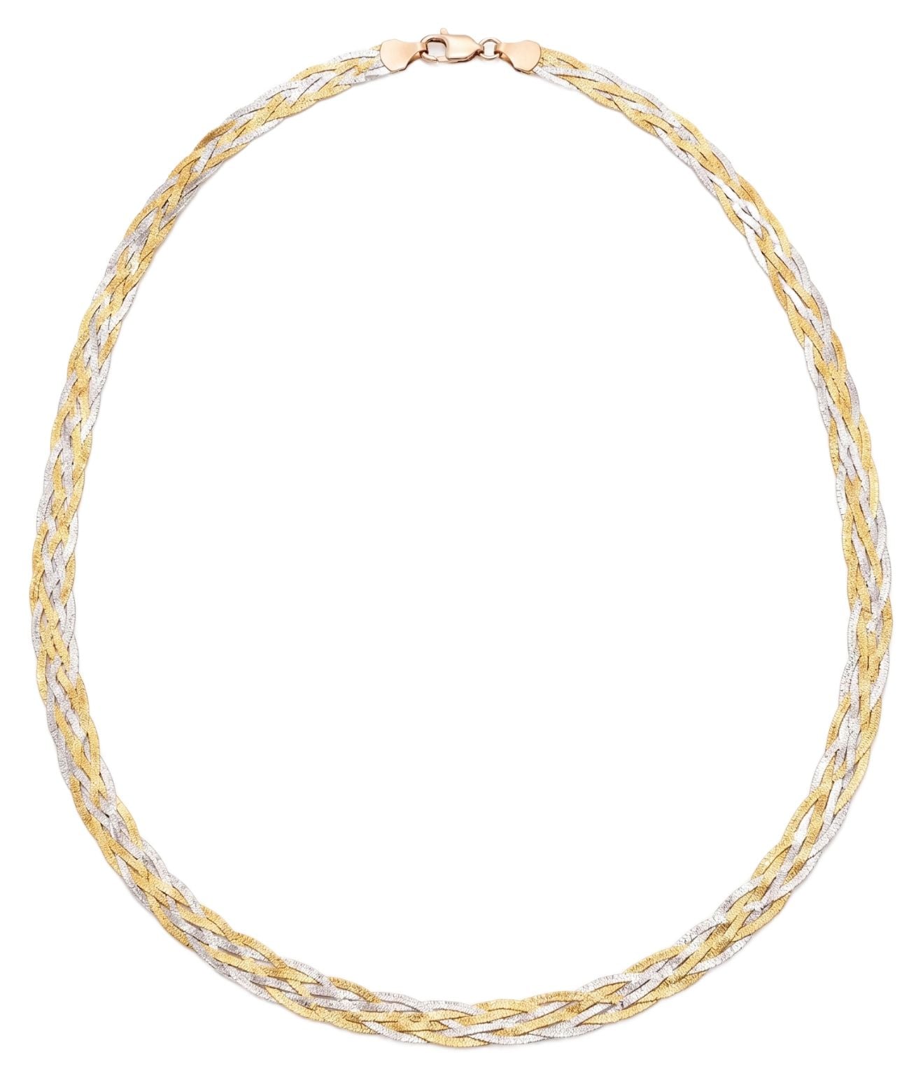 James Moore & Co J10614 9ct Y/g W/g Flat Twist Necklace Jewellery