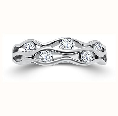 Clarity Jewellery Platinum Wave Diamond Ring 0.33ct CR300114