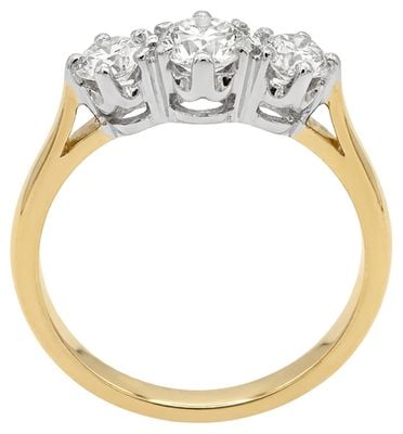 Pre-owned 18ct Yellow Gold 3 Stone 0.70ct Diamond Ring JM6856