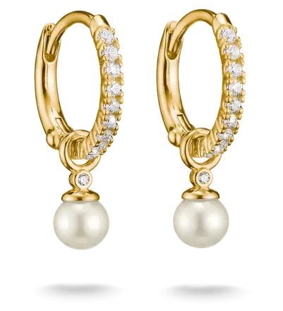 Thomas Sabo CR702-M01-14 Hoop Earrings Pearl With White Jewellery