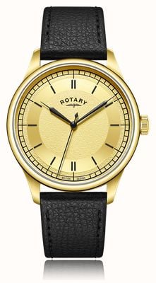 Rotary Men's Traditional (40mm) Gold Dial / Black Leather Strap GS05980/06