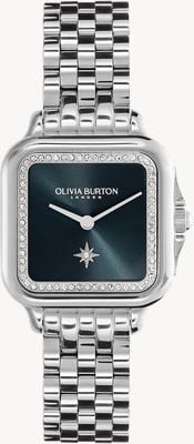 Olivia Burton Soft Square Blue Dial / Stainless Steel Bracelet 24000083