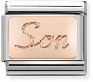 Nomination Classic Son 9ct Rose Gold & Steel Charm 430108/07
