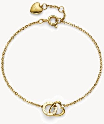 Olivia Burton Classic Kindred Interlink Heart Gold Plated Bracelet 24100553