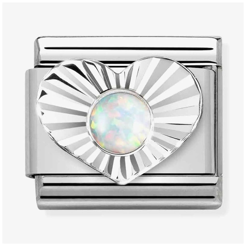 Nomination 330508/07 Classic Heart White Opal Sterling Jewellery