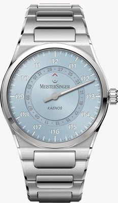 MeisterSinger Kaenos Open-Date Automatic (40mm) Sunburst Ice Blue Dial / Stainless Steel Bracelet KSOD914