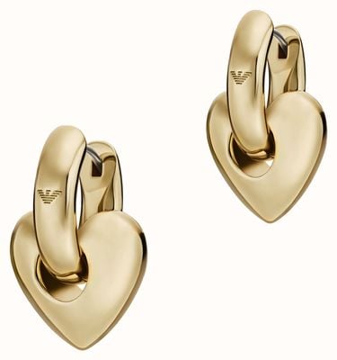 Emporio Armani Sentimental Love Heart Earrings - Gold Tone Stainless Steel EGS3266710
