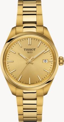 Tissot PR 100 (34mm) Gold Dial / Gold-Tone Stainless Steel Bracelet T1502103302100