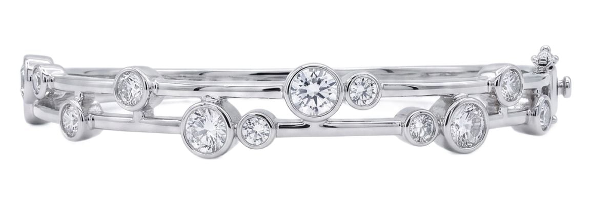 James Moore & Co J14849 Solid Silver Boodle Style CZ bangle Jewellery
