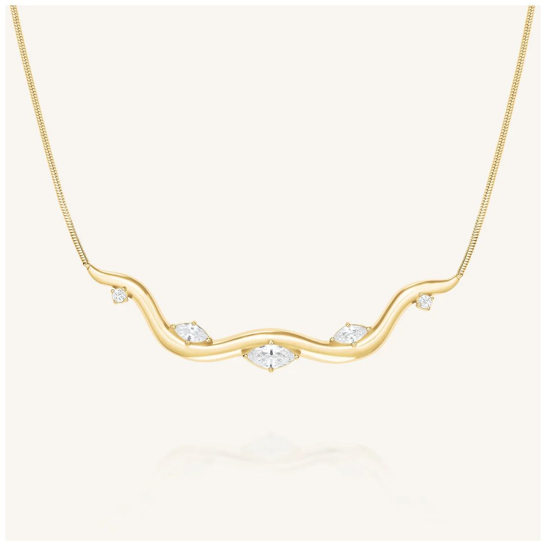 Rosefield Jewellery JNWCG-J1308 Wave Gold Plated Stainless