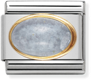 Nomination Classic OVAL STONES In Stainless Steel With 18ct Gold AQUAMARINE Charm 030504/01