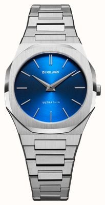D1 Milano Ultra Thin Mini Geo (34mm) Blue Sunray Dial / Stainless Steel Bracelet UTBL21