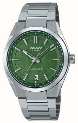 Casio EFK-100 Series Mechanical (39mm) Green Forged Carbon-Style Dial / Stainless Steel Bracelet EFK-100D-3AER