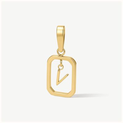 D.LOUISE Gold Tone Floating Initial Pendant - V CH-18-22