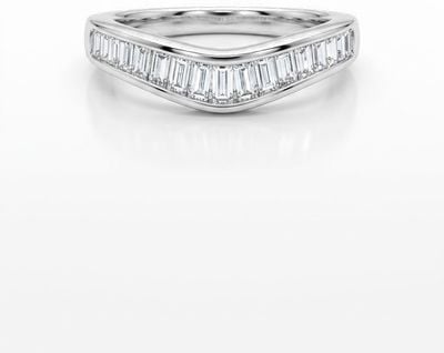 0.50ct Baguette Diamonds 10ct White Gold Wishbone Eternity Ring JM2806