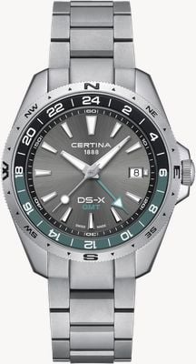Certina DS-X Quartz GMT (41mm) Grey Dial / Stainless Steel Bracelet C0474521108100