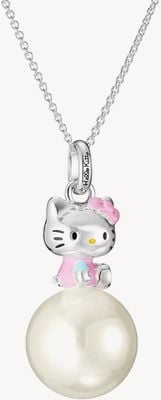 Thomas Sabo X Hello Kitty Silver With Pearl Pinnk Figure Pendant Necklace KE2391-M06-7-L50V