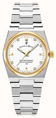 Jacques Du Manoir Horizon Crystal Quartz (31mm) White Dial / Stainless Steel Bracelet JWL03605