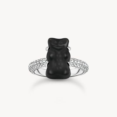 Thomas Sabo Silver ring with black Goldbear and zirconia TR2478-052-11-56