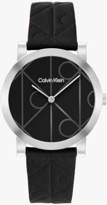 Calvin Klein CK Monogram (32mm) Black Dial / Black Leather Strap 25100128