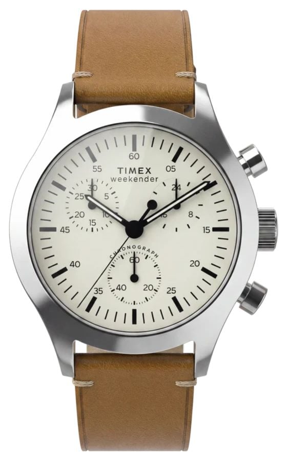 Timex TW2Y85000 WEEKENDER MAIN LINE 40mm Brown Leather Strap Watch