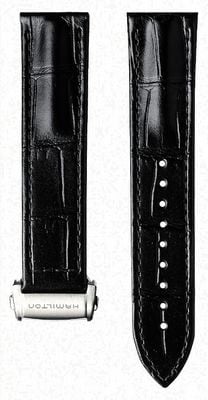 Hamilton Straps Jazzmaster Black Calf Leather Strap - 22mm (STRAP ONLY) H690425103