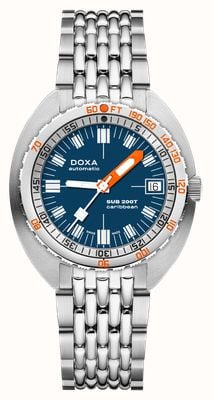 DOXA SUB 200T Caribbean (39mm) Dark Blue Iconic Dial / Stainless Steel Rice-Grain Bracelet 804.10.201.10