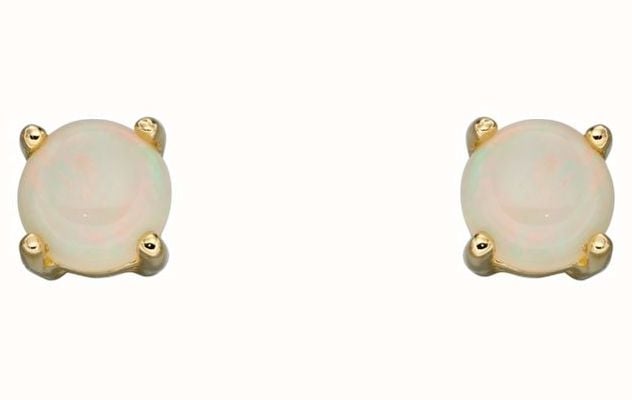 Elements Gold 9ct Yellow Gold Opal October Birthstone Studs GE2335