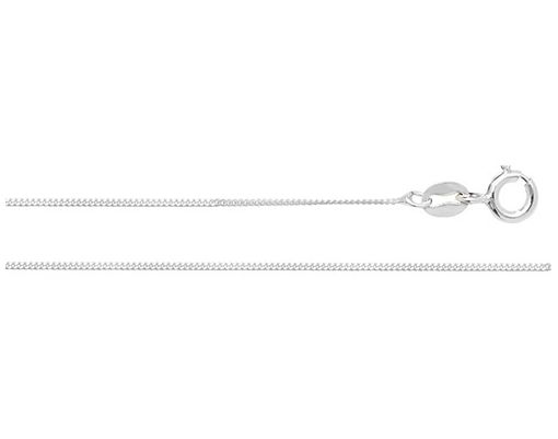 James Moore TH G1324/20 Silver Flat Curb Chain 20 Jewellery