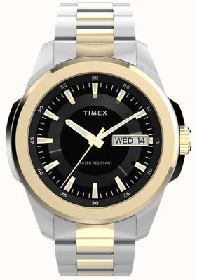 Timex Essex Day/Date (45mm) Black Dial / Two-Tone Stainless Steel Bracelet TW2Y35300