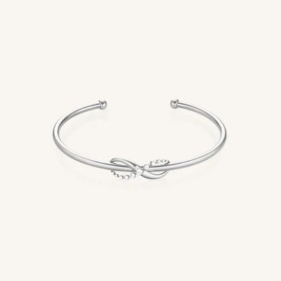 Rosefield Jewellery Infinity White Stone Silver Bangle JBIBS-J1331